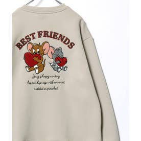 2026AW Tom and Jerry/トムとジェリー 別注 オーバーサイズ ワンポイント サガラ刺繍 スウェットトレーナー レディース メンズ （ベージュ系その他）