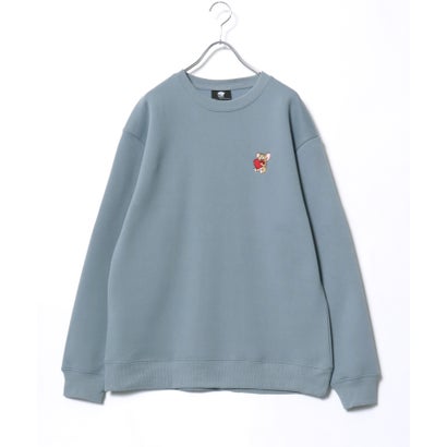 2026AW Tom and Jerry/トムとジェリー 別注 オーバーサイズ ワンポイント サガラ刺繍 スウェットトレーナー レディース メンズ （サックスブルー）｜詳細画像