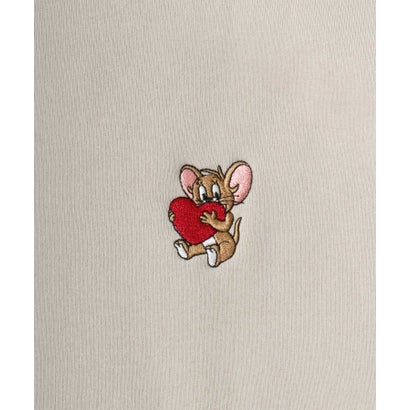 2026AW Tom and Jerry/トムとジェリー 別注 オーバーサイズ ワンポイント サガラ刺繍 スウェットトレーナー レディース メンズ （サックスブルー）｜詳細画像