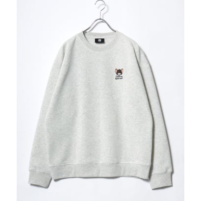 2026AW Tom and Jerry/トムとジェリー 別注 オーバーサイズ ワンポイント サガラ刺繍 スウェットトレーナー レディース メンズ （アッシュグレー）｜詳細画像