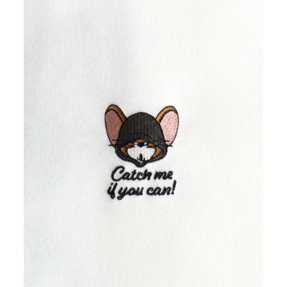 2026AW Tom and Jerry/トムとジェリー 別注 オーバーサイズ ワンポイント サガラ刺繍 スウェットトレーナー レディース メンズ （アッシュグレー）｜詳細画像