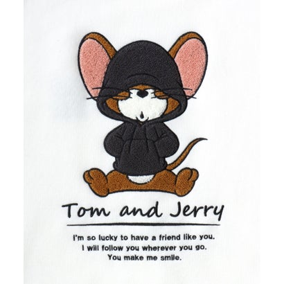 2026AW Tom and Jerry/トムとジェリー 別注 オーバーサイズ ワンポイント サガラ刺繍 スウェットトレーナー レディース メンズ （アッシュグレー）｜詳細画像