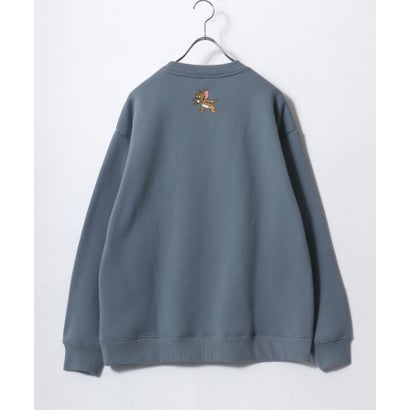 2026AW Tom and Jerry/トムとジェリー 別注 オーバーサイズ ワンポイント サガラ刺繍 スウェットトレーナー レディース メンズ （ブルー系その他）｜詳細画像