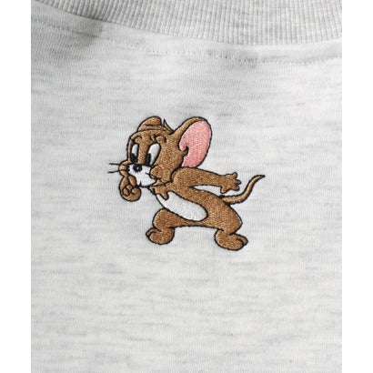 2026AW Tom and Jerry/トムとジェリー 別注 オーバーサイズ ワンポイント サガラ刺繍 スウェットトレーナー レディース メンズ （ブルー系その他）｜詳細画像