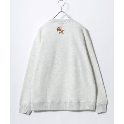2026AW Tom and Jerry/トムとジェリー 別注 オーバーサイズ ワンポイント サガラ刺繍 スウェットトレーナー レディース メンズ （グレー系その他4）｜詳細画像