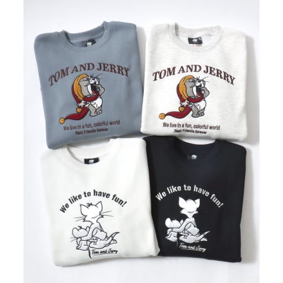 2026AW Tom and Jerry/トムとジェリー 別注 オーバーサイズ ワンポイント サガラ刺繍 スウェットトレーナー レディース メンズ （グレー系その他4）｜詳細画像