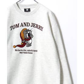 2026AW Tom and Jerry/トムとジェリー 別注 オーバーサイズ ワンポイント サガラ刺繍 スウェットトレーナー レディース メンズ （グレー系その他4）
