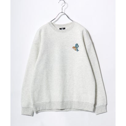 2026AW Tom and Jerry/トムとジェリー 別注 オーバーサイズ ワンポイント サガラ刺繍 スウェットトレーナー レディース メンズ （グレー系その他5）｜詳細画像