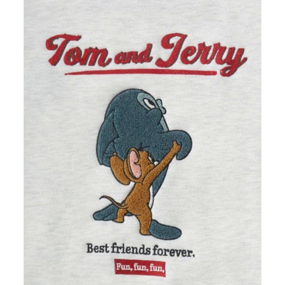 2026AW Tom and Jerry/トムとジェリー 別注 オーバーサイズ ワンポイント サガラ刺繍 スウェットトレーナー レディース メンズ （グレー系その他5）｜詳細画像
