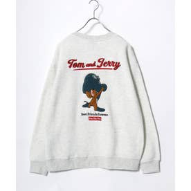 2026AW Tom and Jerry/トムとジェリー 別注 オーバーサイズ ワンポイント サガラ刺繍 スウェットトレーナー レディース メンズ （グレー系その他5）