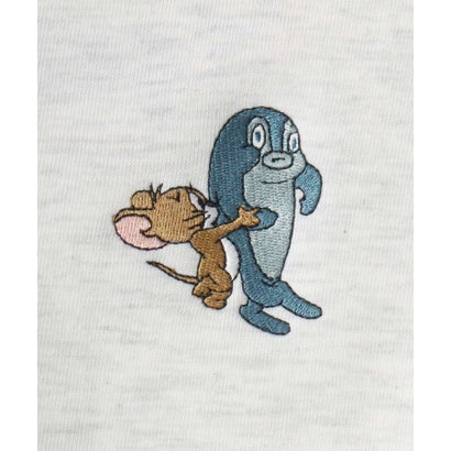 2026AW Tom and Jerry/トムとジェリー 別注 オーバーサイズ ワンポイント サガラ刺繍 スウェットトレーナー レディース メンズ （ブラック系）｜詳細画像