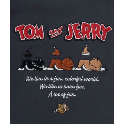 2026AW Tom and Jerry/トムとジェリー 別注 オーバーサイズ ワンポイント サガラ刺繍 スウェットトレーナー レディース メンズ （ブラウン）｜詳細画像