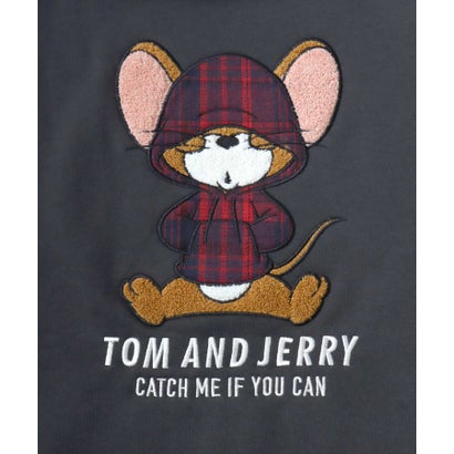 2026AW Tom and Jerry/トムとジェリー 別注 オーバーサイズ ワンポイント サガラ刺繍 スウェットトレーナー レディース メンズ （ベージュ系その他2）｜詳細画像