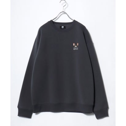 2026AW Tom and Jerry/トムとジェリー 別注 オーバーサイズ ワンポイント サガラ刺繍 スウェットトレーナー レディース メンズ （スミクロ）｜詳細画像
