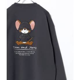 2026AW Tom and Jerry/トムとジェリー 別注 オーバーサイズ ワンポイント サガラ刺繍 スウェットトレーナー レディース メンズ （スミクロ）