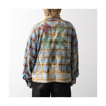 アミリ AMIRI AMIRI シャツ MA QUAD BLEACHED FLANNEL AMTOSH1187 （420/Blue/ブルー他）｜詳細画像