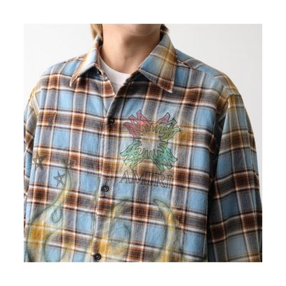 アミリ AMIRI AMIRI シャツ MA QUAD BLEACHED FLANNEL AMTOSH1187 （420/Blue/ブルー他）｜詳細画像
