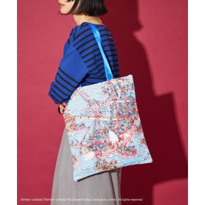 【WHERE'S WALLY?】MAPプリントトートBAG （ピンク）｜詳細画像