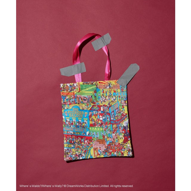 【WHERE'S WALLY?】MAPプリントトートBAG （ピンク）