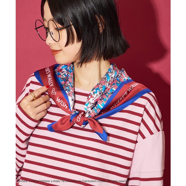 【WHERE'S WALLY?】MAPプリントスカーフ （ブルー）