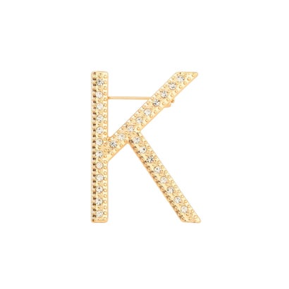 ビジューイニシャルブローチ （K）｜詳細画像