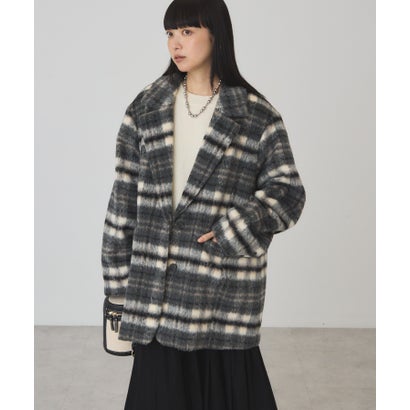 アメリカンホリック AMERICAN HOLIC シャギーチェックジャコット （グレー）｜詳細画像