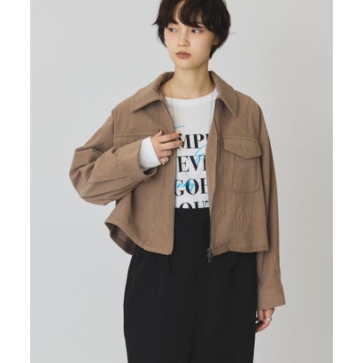 アメリカンホリック AMERICAN HOLIC 【マルチ機能】カットコーデュロイZIPショート丈シャツ （チャコールグレー）｜詳細画像