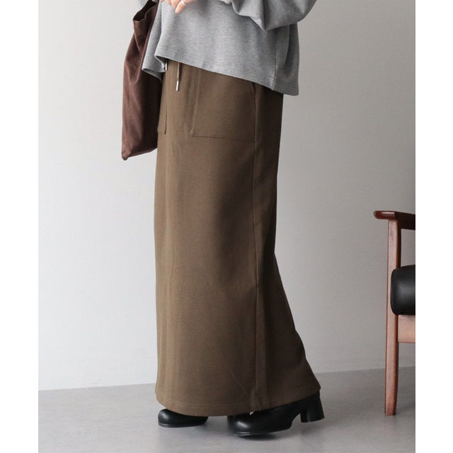 スウェットロングスカート （カーキ）
