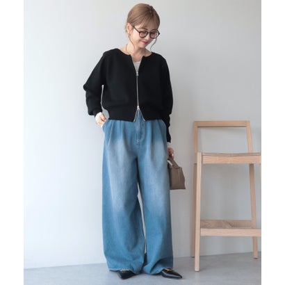 アメリカンホリック AMERICAN HOLIC WZIPショート丈ニットカーディガン （ブラック）｜詳細画像