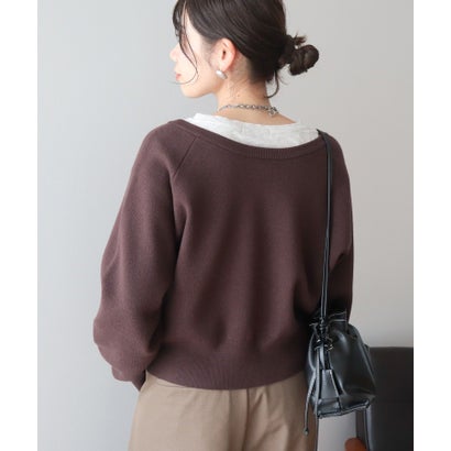 アメリカンホリック AMERICAN HOLIC WZIPショート丈ニットカーディガン （グレーベージュ）｜詳細画像