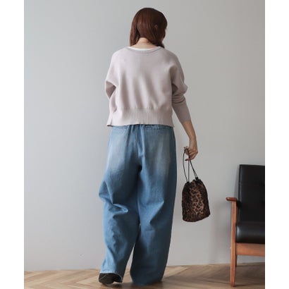 アメリカンホリック AMERICAN HOLIC WZIPショート丈ニットカーディガン （ブラウン）｜詳細画像