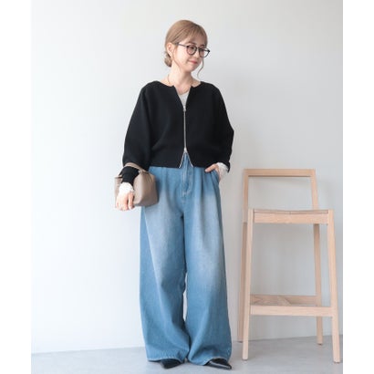 アメリカンホリック AMERICAN HOLIC WZIPショート丈ニットカーディガン （ブラウン）｜詳細画像
