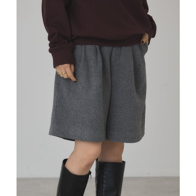 ツィードハーフパンツ （チャコールグレー）