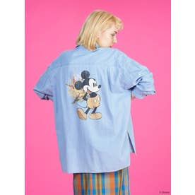 Flowerデニムシャツ/Mickey （ライトインディゴ）