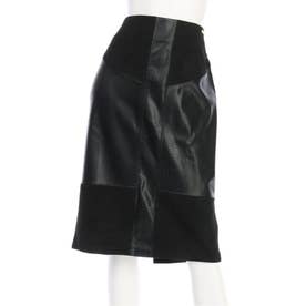 ◆スタイリッシュなブラック異素材ミックススカート