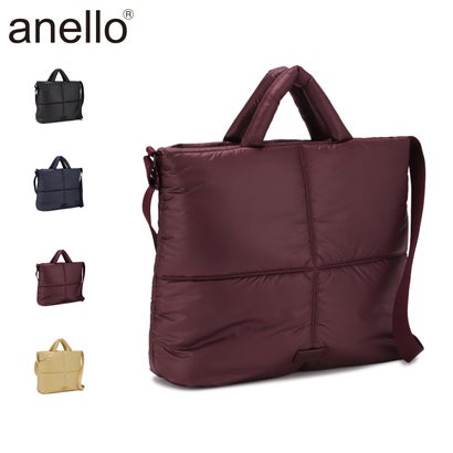 アネロ anello anello アネロ バッグ ショルダーバッグ レディース 15L A4 斜めがけ 大きめ ファスナー付き 軽量 大容量 PILLOWY 2WAY SHOULDER AIB5223 （ライトイエロー）｜詳細画像