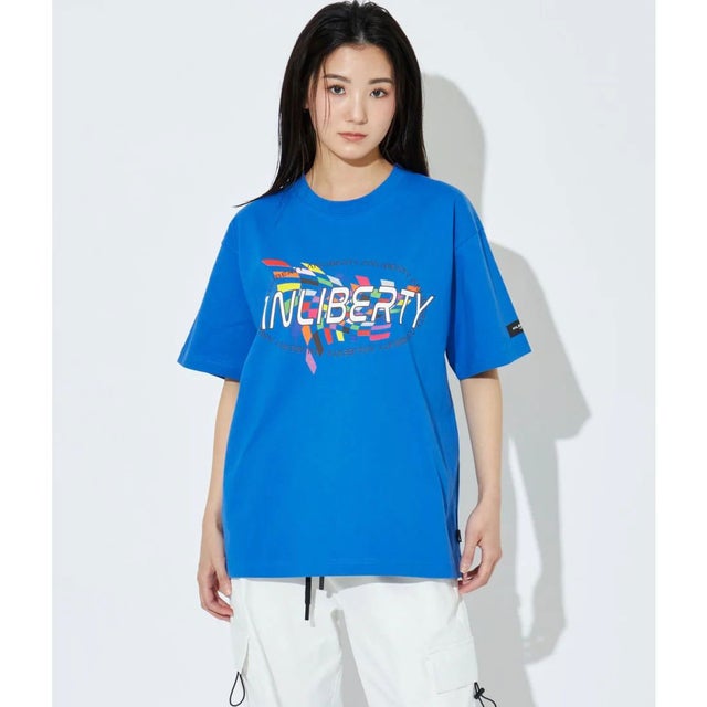 
                    カラーフラッグプリントロゴTシャツ【ユニセックス】（ブルー）