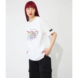 カラーフラッグプリントロゴTシャツ【ユニセックス】（ホワイト）