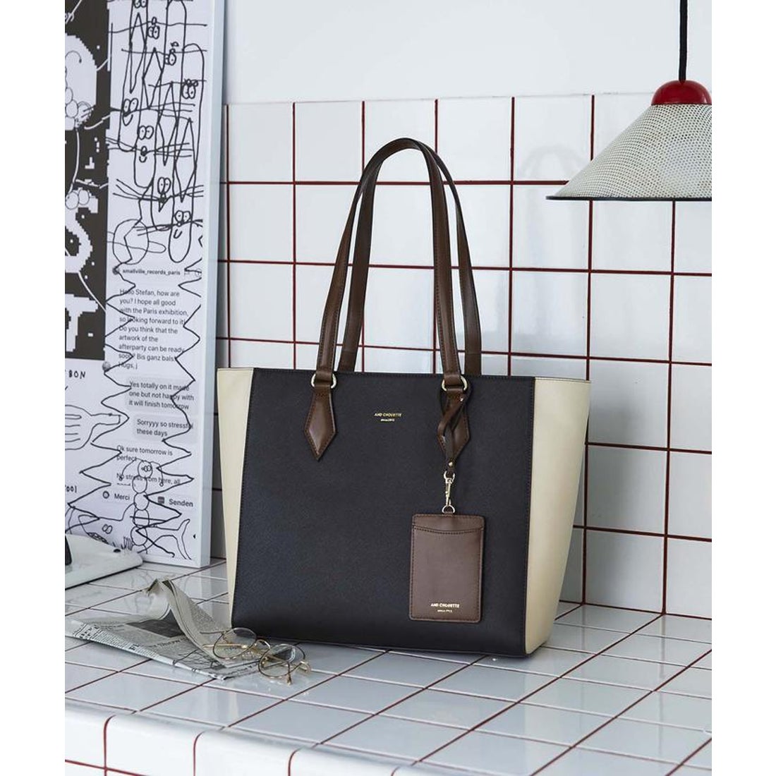 アンドシュエット & chouette バイカラー3点セットトートバッグ 