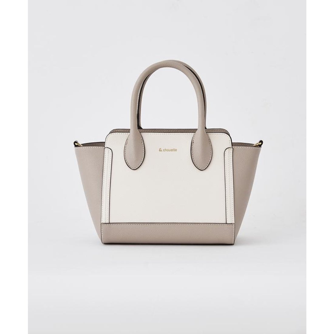アンドシュエット & chouette シンプル バイカラーハンドバッグ （オフ 