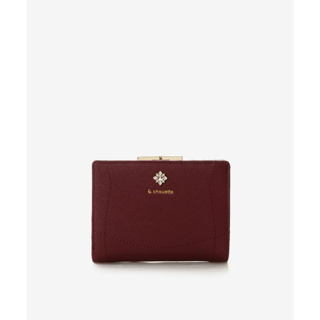 アンドシュエット & chouette ビジュー口金二つ折り財布 （ワイン 