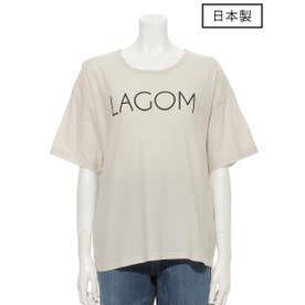 【日本製】モイスチャークールロゴTシャツ （ライトベージュ）