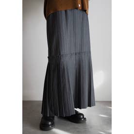 Stripe Pleats Skirt （GRAY）