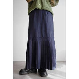 Stripe Pleats Skirt （NAVY）