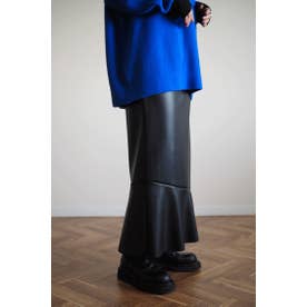 Eco Leather Skirt （BLACK）