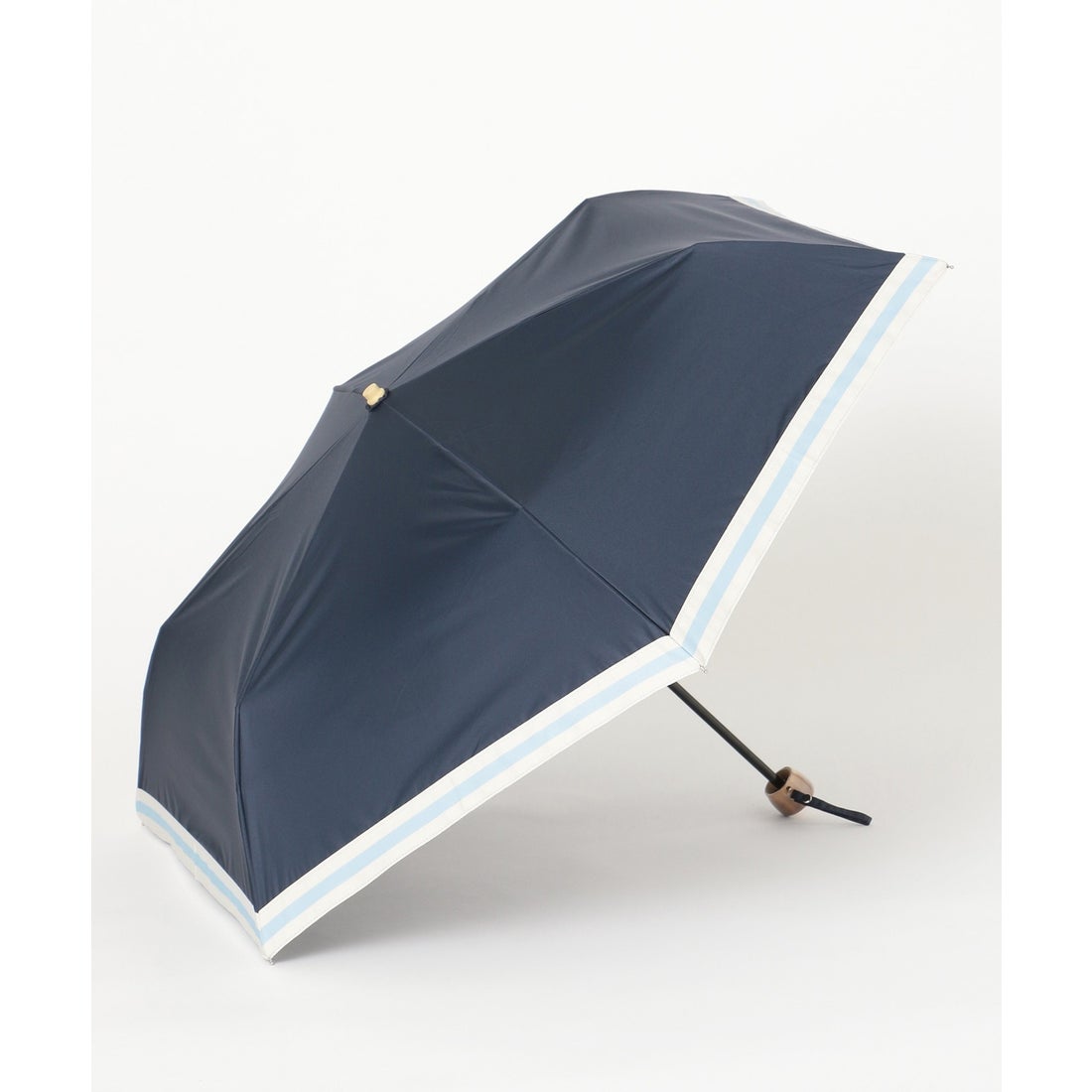 未使用 FENDI フェンディ 晴雨兼用折りたたみ傘 ☆ フェンディ 折り畳み傘 晴雨兼用傘 ネイビー ロゴ 中古 ABランク