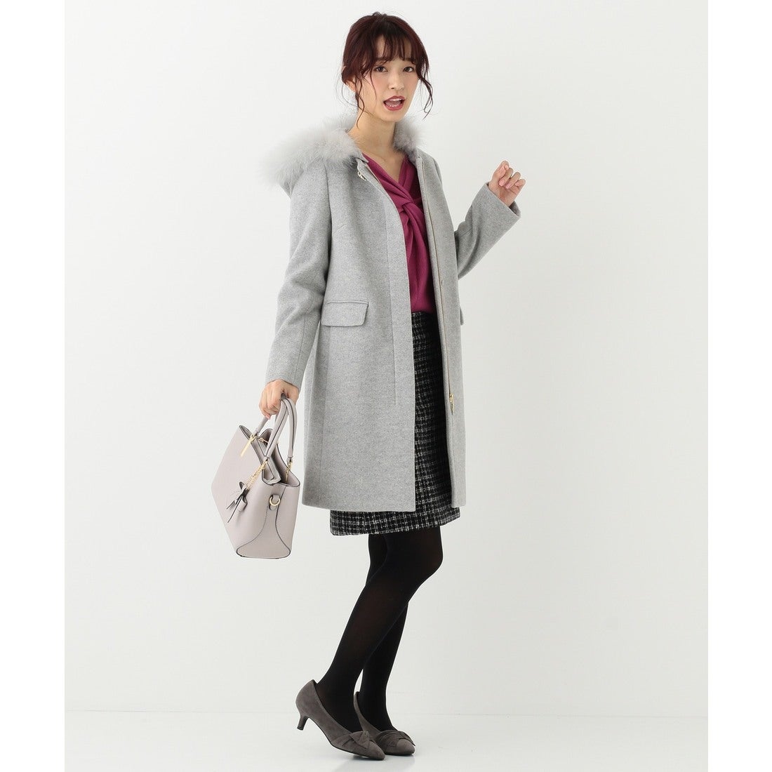 エニィスィスanysisビジューブローチ付き フォックスファー2wayノー 