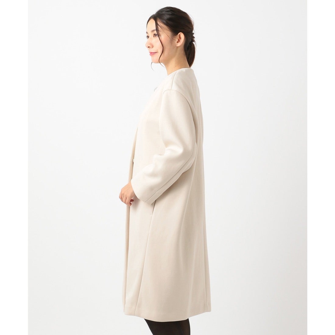 ANY SIS スポンジーカラーレス アウター （ベージュ系） -ファッション 