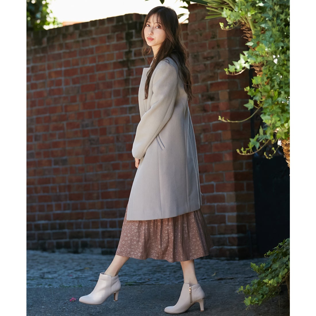 ANY SIS ノーカラー コート （グレージュ） -ファッション通販 FASHION 