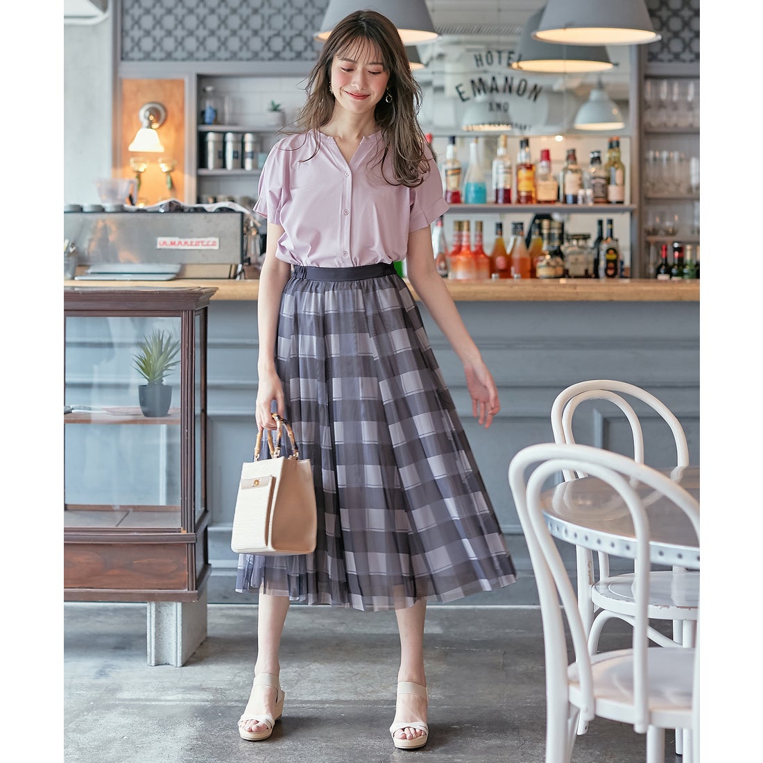 any SiS 【2WAY】チェックチュールリバーシブル スカート （アイボリー系） -ファッション通販 FASHION WALKER